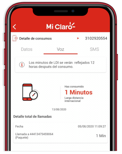 Minutos para llamadas de larga distancia en tu plan postpago