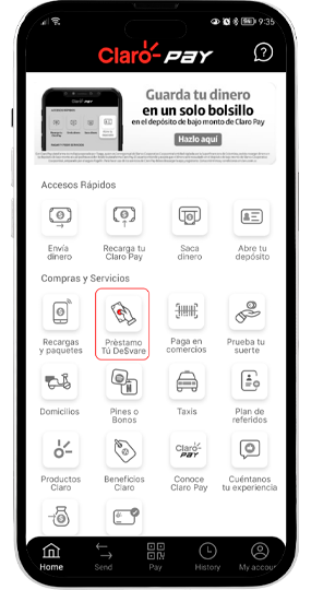 Paso 3 – Uso Préstamo tu desvare Claro Paso 3 – Uso Préstamo tu desvare Claro